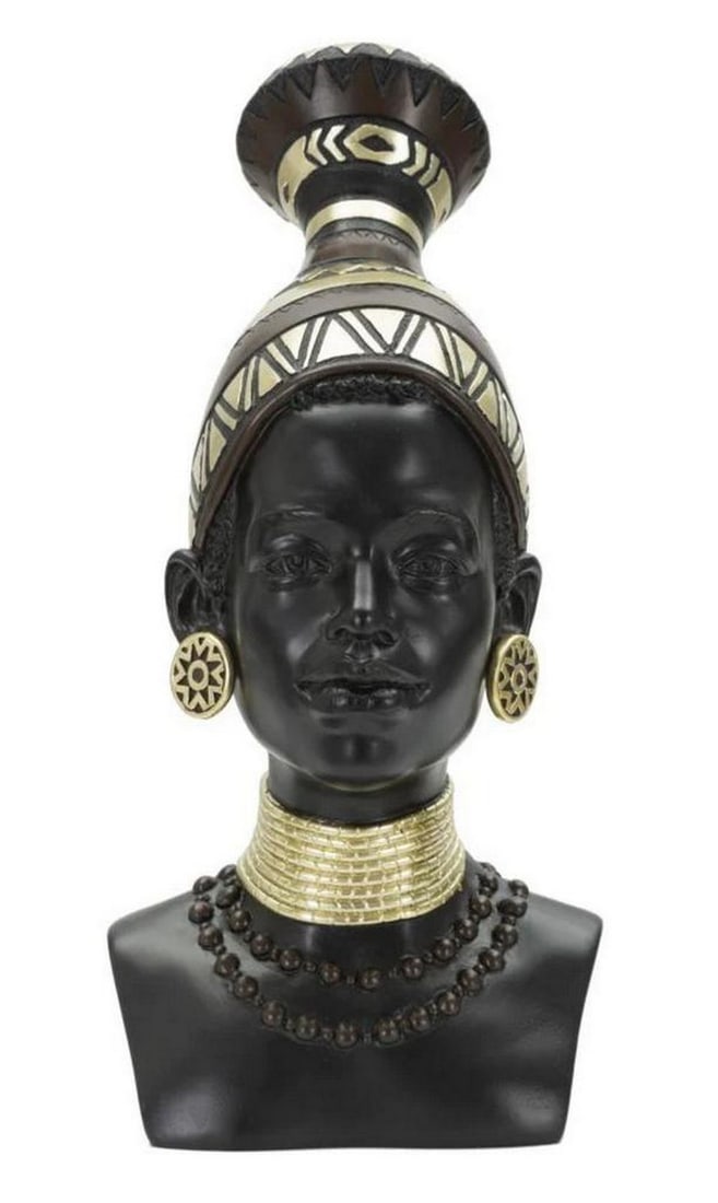Modern Decorative Sculpture of an African Woman's Head: Modern Decorative Sculpture of an African Woman's Head Discover Mauro Ferretti, the premier Italian brand for home lovers. Their products embody luxury and refinement, ensuring your home achieves a