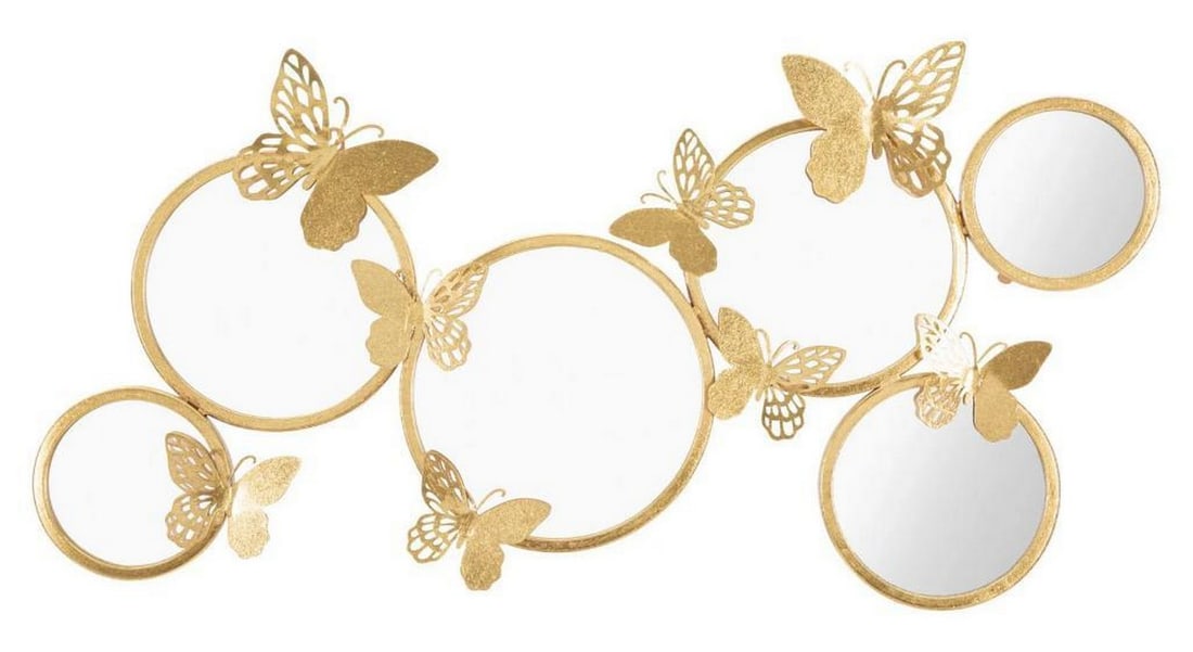Golden Butterfly Wall Mirrors in Circular Designs (1 of 5)