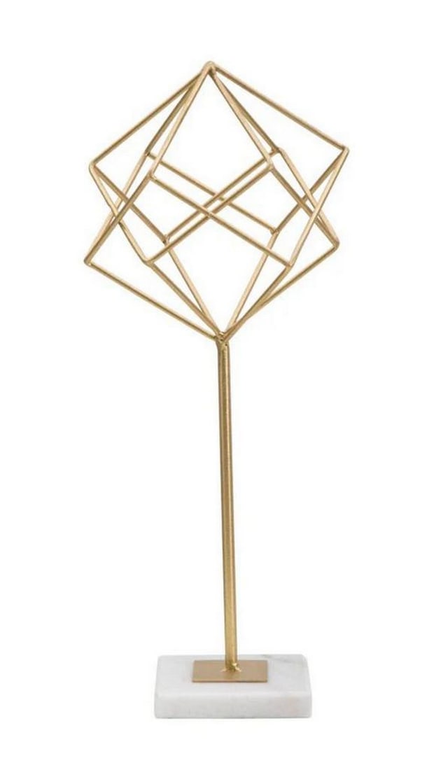 Modern Gold Geometric Cube Sculpture: Modern Gold Geometric Cube Sculpture Experience the luxury of Mauro Ferretti, the premier Italian brand for home enthusiasts. Renowned for their elegant and refined style, their pieces promise to add 