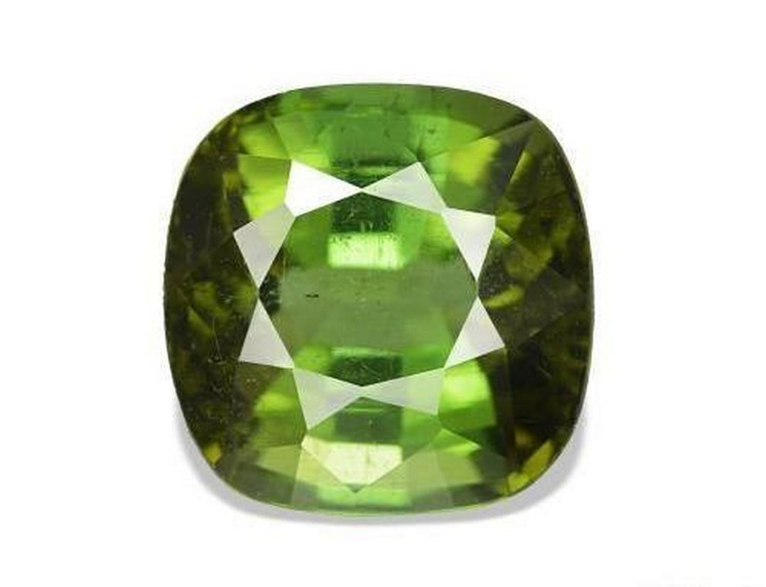 1.80 ct Cushion Natural Deep Green Tourmaline: 1.80 ct Cushion Natural Deep Green Tourmaline This natural 1.80-carat tourmaline from Mozambique is cut in a classic cushion shape, showcasing a rich deep green color with strong saturation and lively