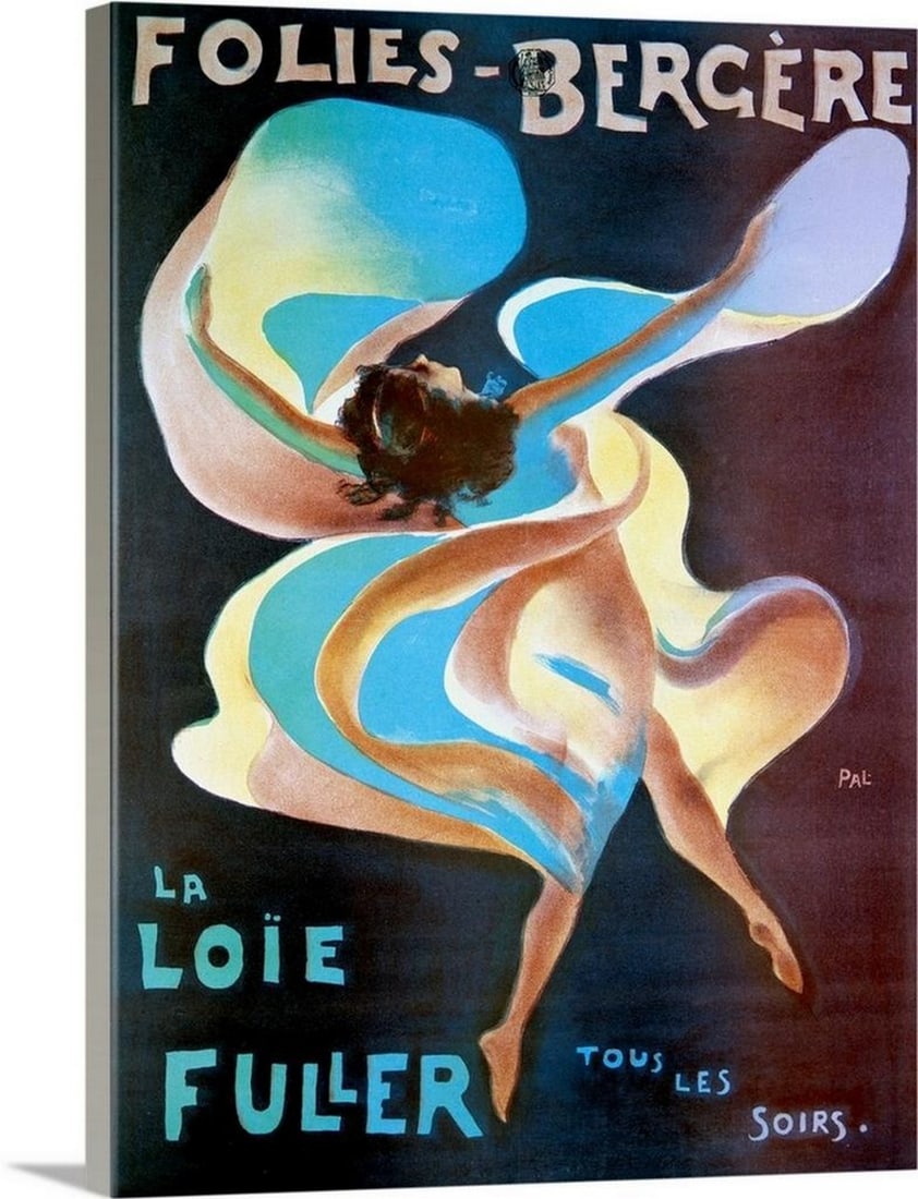 La Loie Fuller Folies Bergere Vintage Canvas Print by Jean de Paleologue: La Loie Fuller Folies Bergere Vintage Canvas Print by Jean de Paleologue This vintage theater poster by Jean de Paleologue captures the celebrated dancer Loie Fuller in a dramatic swirl of flowing fab