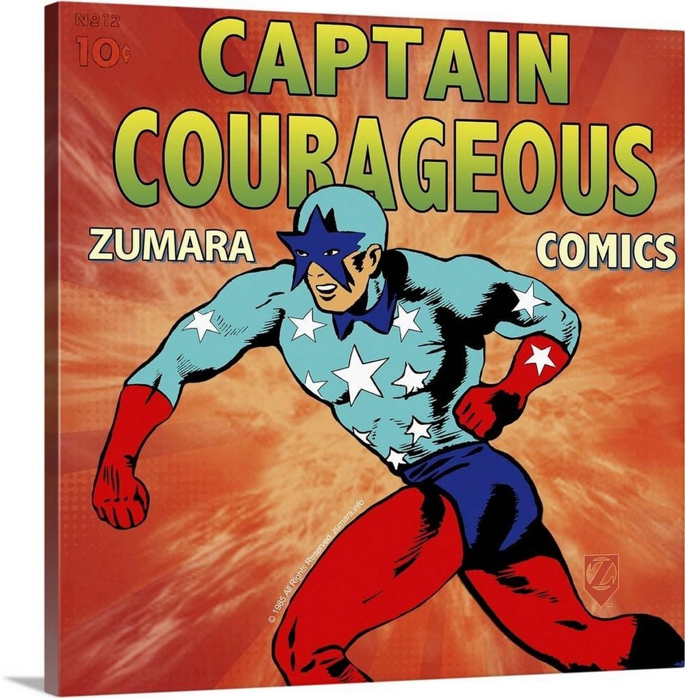 Captain Courageous Red Hero Canvas Reproduction: Captain Courageous Red Hero Canvas Reproduction "Captain Courageous Red" is a dynamic canvas reproduction that captures the heroic spirit of a bold, red-clad figure. With vibrant colors and co