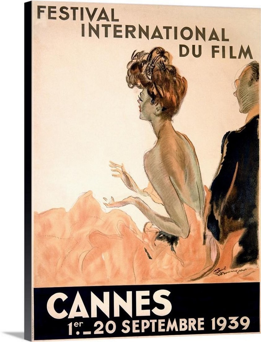 Festival International du Film, Cannes Vintage Poster Canvas Reproduction by Jean Gabriel Domergue (1 of 2)