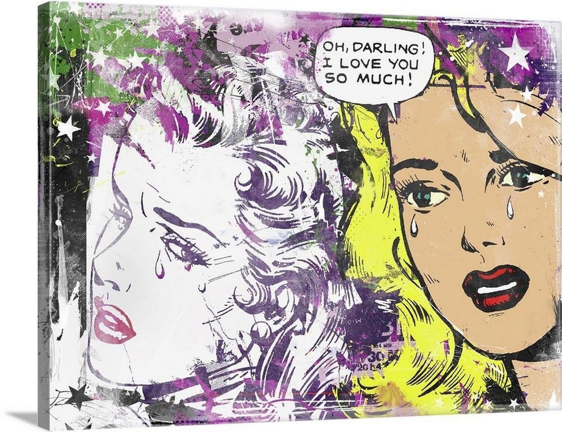 Oh Darling!, 2015 Canvas Reproduction Wall Art by Teis Albers: Oh Darling!, 2015 Canvas Reproduction Wall Art by Teis Albers Teis Albers is a contemporary mixed-media artist from the Netherlands, known for blending natural elements with pop art imagery to craft a