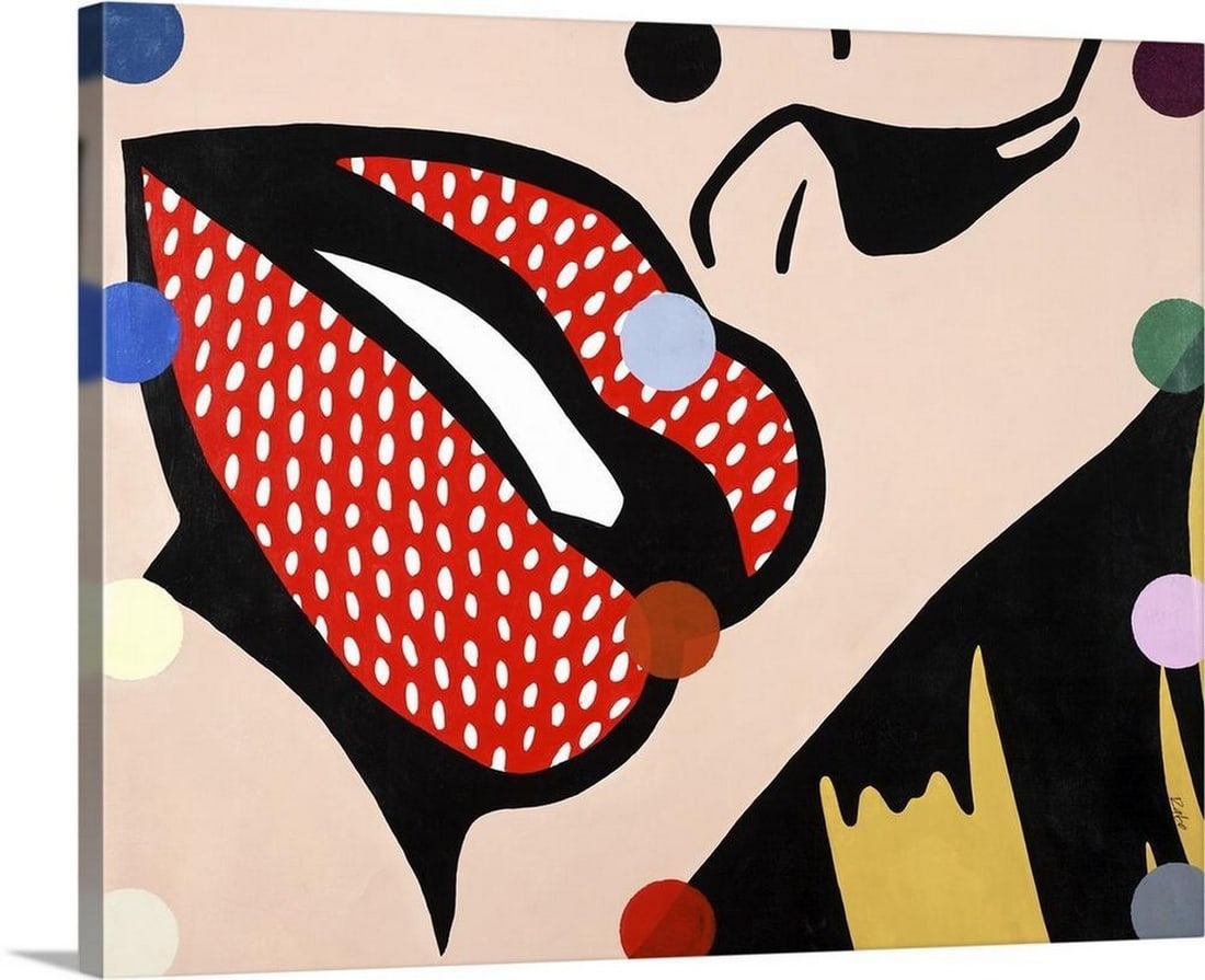 Strawberry Lips' Canvas Print Wall Art (1 of 1)