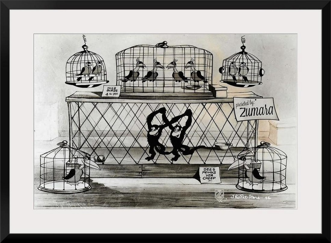 Vintage Petstore Wall Art Framed Print: Vintage Petstore Wall Art Framed Print Charming vintage-inspired wall art capturing the playful essence of a petstore scene. With its nostalgic design, this piece brings warmth and whimsy to any