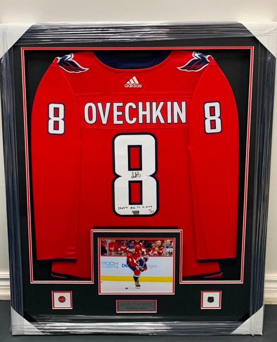 Framed Signed Alex Ovechkin Washington Capitals Authenticated Jersey *9 of 23*