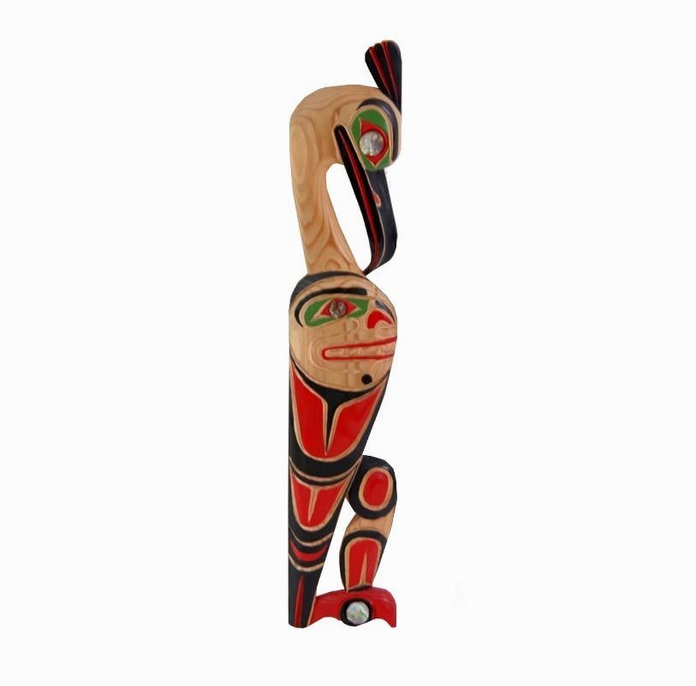 Loon with Moon Face Wooden Plaque by Russell Williams (1 of 4)