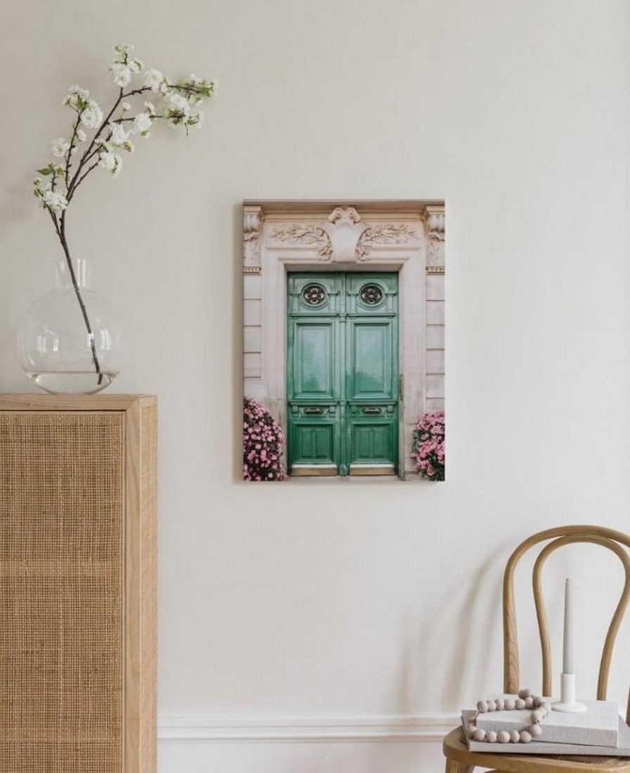 Green Passage Canvas: Green Passage Canvas A captivating canvas print featuring weathered green passage doors, evoking a sense of mystery and timeless charm. The rich textures and aged patina tell a story of history and