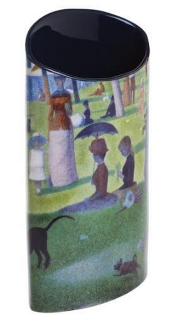 Seurat's Timeless Afternoon Ceramic Vase: Seurat's Timeless Afternoon Ceramic Vase Inspired by Georges Seurat's A Sunday on the Grand Jatte, this exquisite ceramic art vase captures the charm and elegance of the iconic Pointillist masterpiece