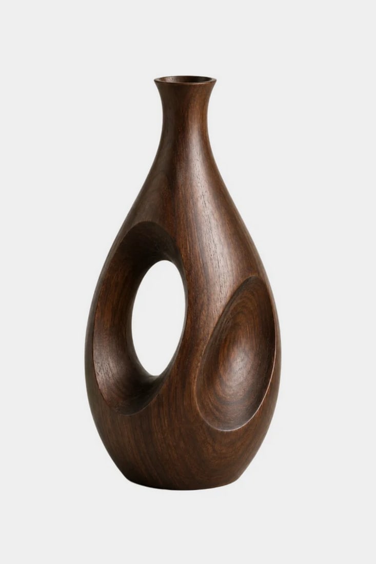 Dual Passage Form' - Contemporary Wooden Sculptural Vase (1 of 3)