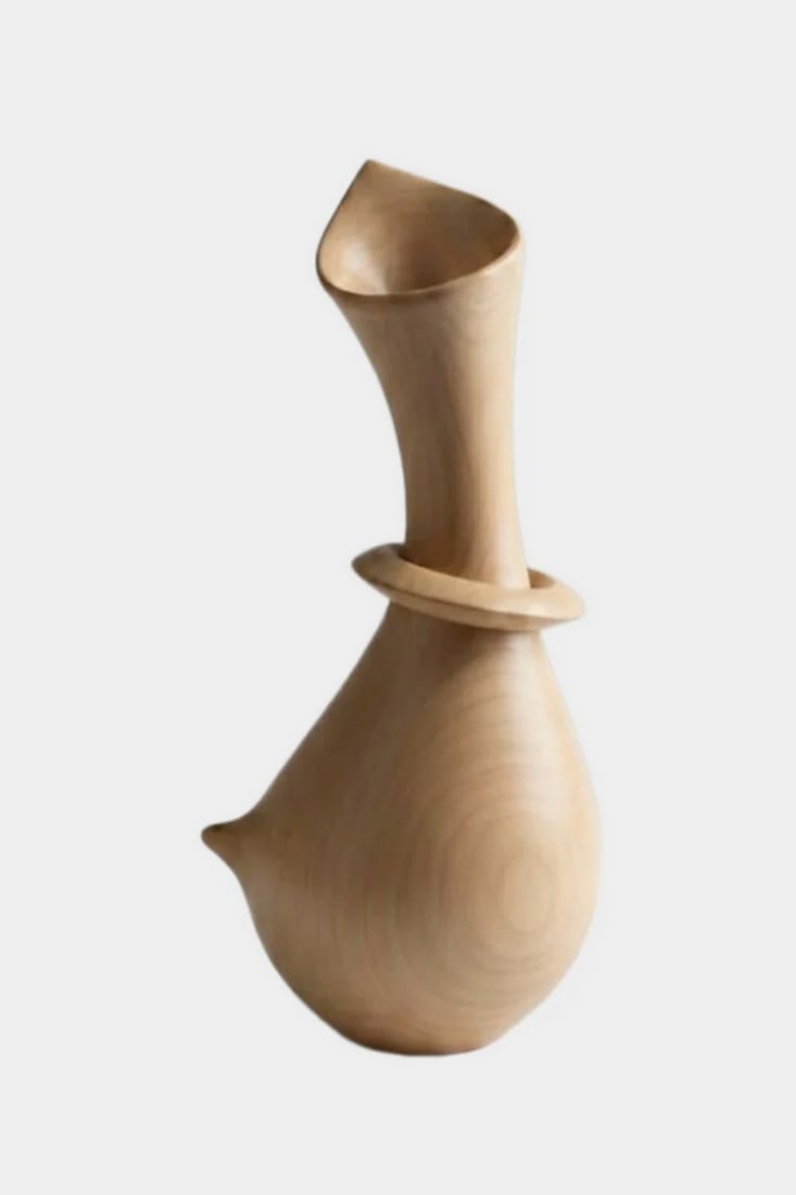 Asymmetrical Flow Form' - Contemporary Wooden Sculptural Vase (1 of 3)