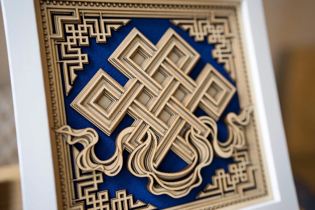 Blue Combs Multi-layer Laser Cut Wood Carving - 2