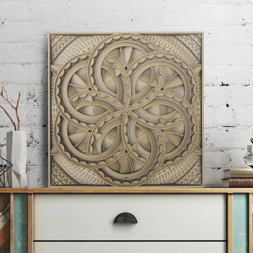 Ring 3D Wooden Wall Art: Ring 3D Wooden Wall Art Elevate your living or bedroom decor with the Ring 3D Wooden Wall Art, a stunning multi-layered piece that blends contemporary design with timeless craftsmanship. This