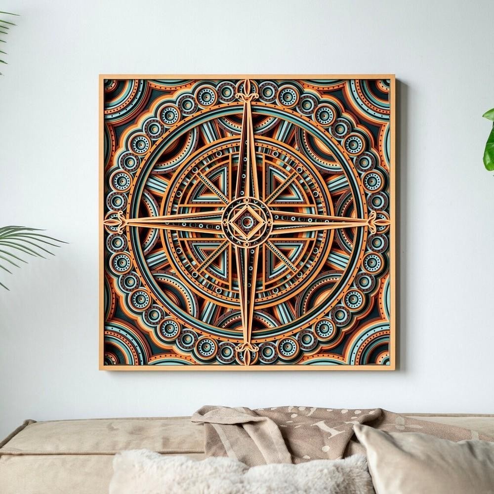 Eclipse Mandala 3D Geometric Wood Wall Art: Eclipse Mandala 3D Geometric Wood Wall Art Transform your home with the Eclipse Mandala, a striking multi-layered geometric wall art that brings bold, intricate patterns to life. Crafted from high-qua