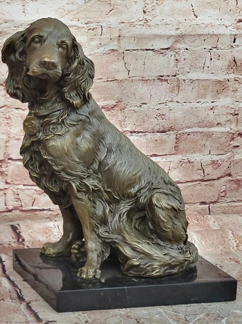 Miguel Lopez (Milo) Original Bronze Sculpture of Cocker Spaniel - 13.5'' x 9'': Miguel Lopez (Milo) Original Bronze Sculpture of Cocker Spaniel - 13.5" x 9" This bronze sculpture depicts a seated Cocker Spaniel, rendered with attention to proportion, posture, and characte
