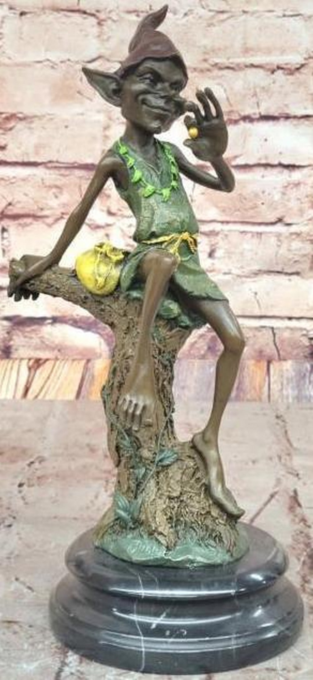 The Leprechaun's Treasure Bronze Sculpture - 12'' x 5'': The Leprechaun's Treasure Bronze Sculpture - 12" x 5". This enchanting bronze sculpture, inspired by and bearing the signature of renowned artist Juno, captures the whimsy and mischief of an e