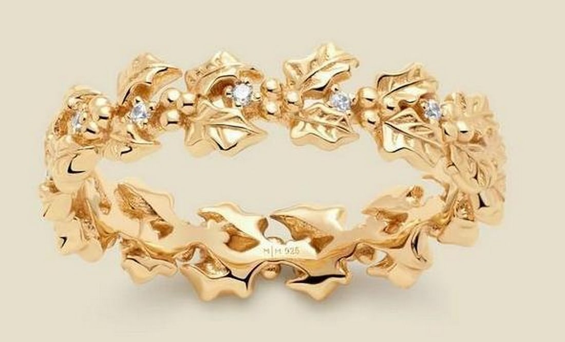 Gold Vermeil December Holly CZ Eternity Band (1 of 3)