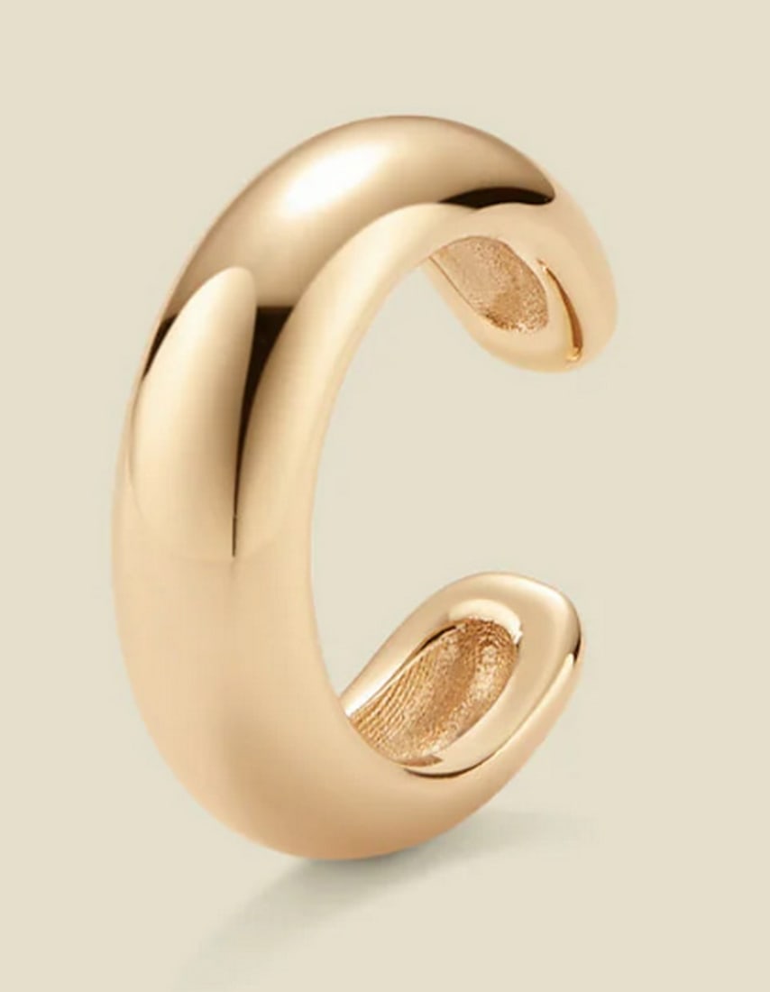 Gold Vermeil Gloss Ear Cuff Earrings: Gold Vermeil Gloss Ear Cuff Earrings For the perfect finishing touch, the dome-style Gloss Ear Cuff makes a bold shine statement. With its mirror-like polish, stackable design, and effortless wear,