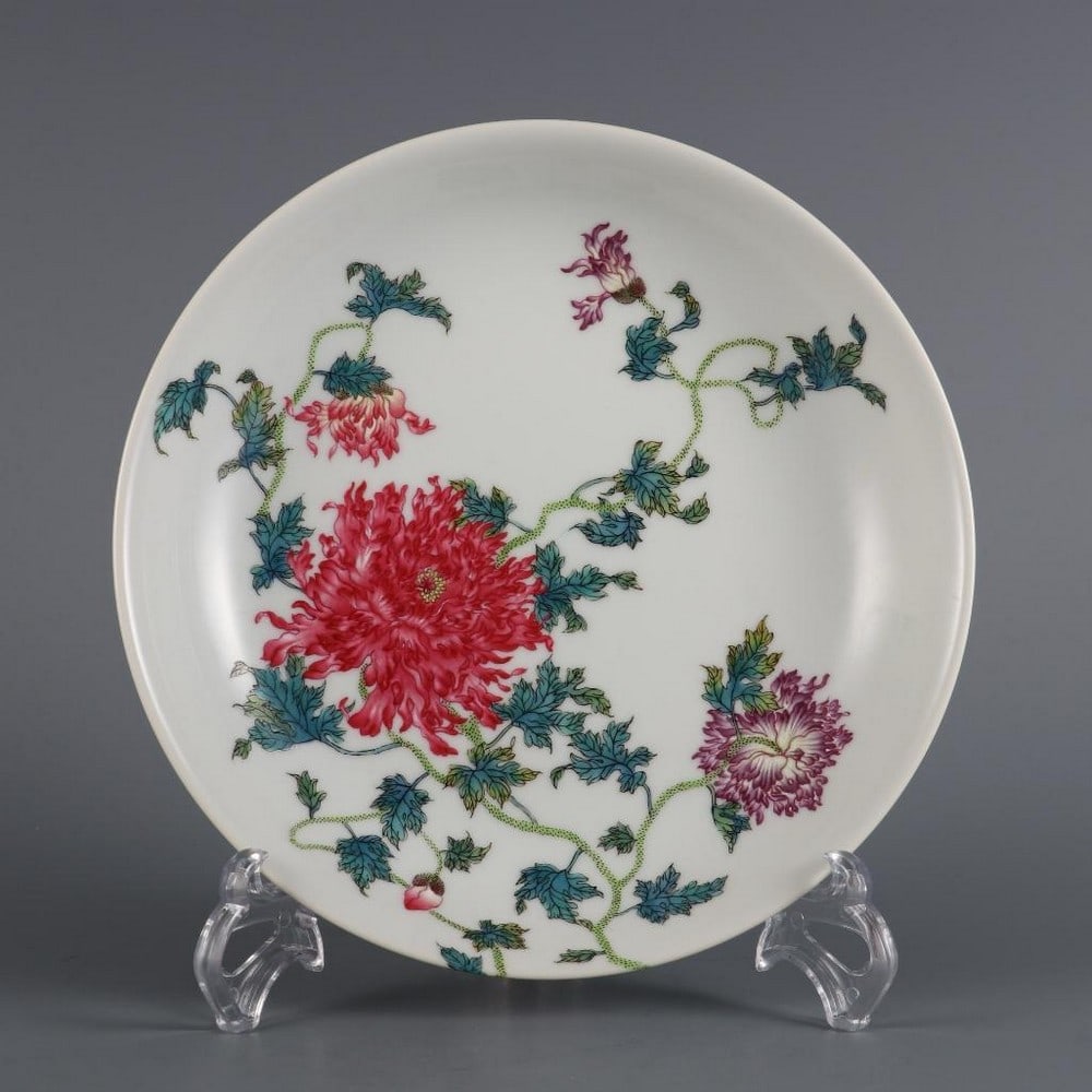 Inspired Qing Yongzheng Famille Rose Over-the-Wall Poppy Beauty Pattern Plate (1 of 9)
