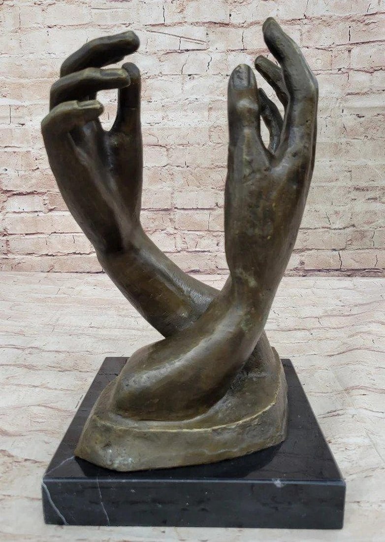 Auguste Rodin's Masterpiece The Cathedral - Inspired Bronze Classical Sculpture Statue - 15'' x 8'': Auguste Rodin's Masterpiece The Cathedral - Inspired Bronze Classical Sculpture Statue - 15" x 8" Rodin's "The Cathedral" stands as an exquisite testament to the masterful artistry of 