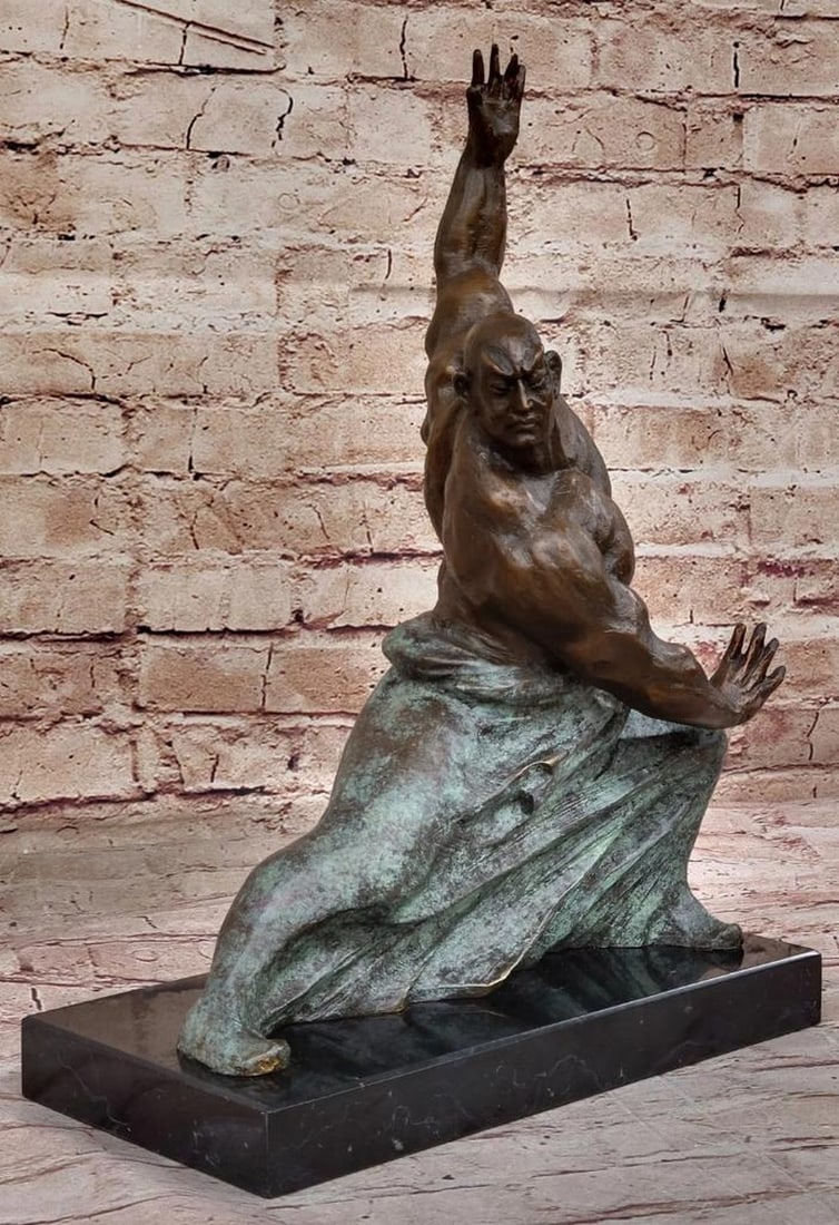Milo's Original Martial Art Karate Man Signed Bronze Sculpture Figurine - 15'' x 11'': Milo's Original Martial Art Karate Man Signed Bronze Sculpture Figurine - 15" x 11" Immerse yourself in the world of martial arts with Milo's Martial Art Karate Man Bronze Sculpture Figurine, 