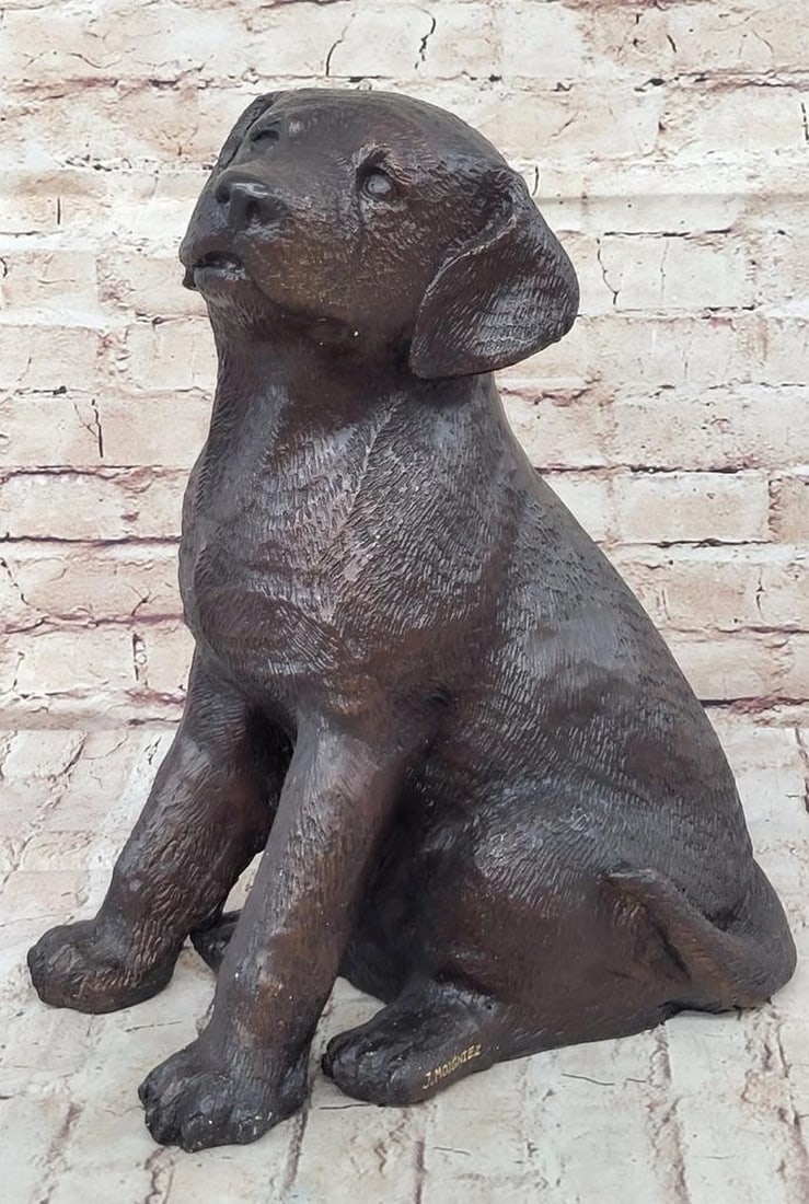 Jack Russell Puppy Dog Bronze Sculpture Inspired by J. Moigniez - 14'' x 10'': Jack Russell Puppy Dog Bronze Sculpture Inspired by J. Moigniez - 14" x 10" Crafted with meticulous attention to detail using the traditional lost wax method, this Jack Russell Puppy Dog Bronz