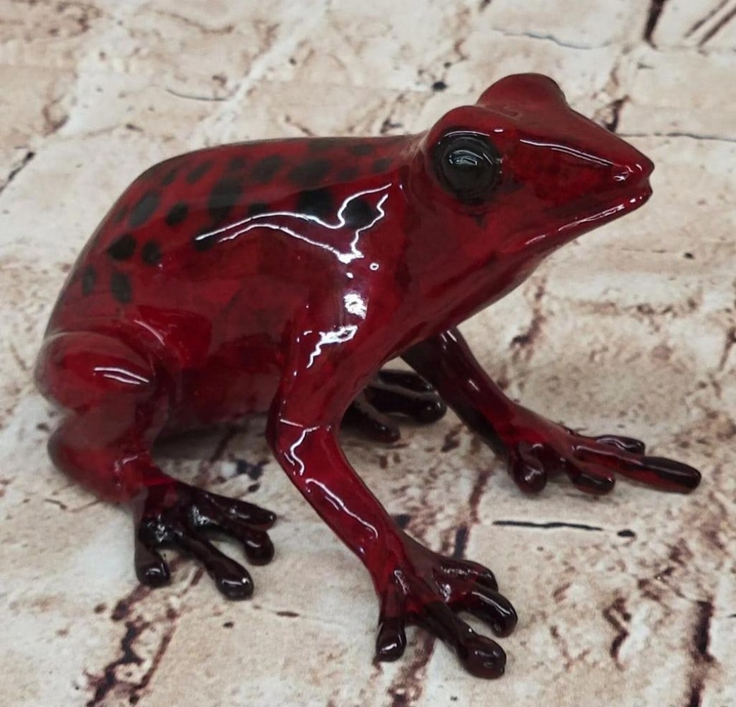 Whimsical Frog Vienna Original Bronze Sculpture Signed by Marius - 3'' x 5'': Whimsical Frog Vienna Original Bronze Sculpture Signed by Marius - 3" x 5" This Hand Made Vienna Bronze Frog Sculpture is a delightful creation by the esteemed artist Marius, renowned for his 