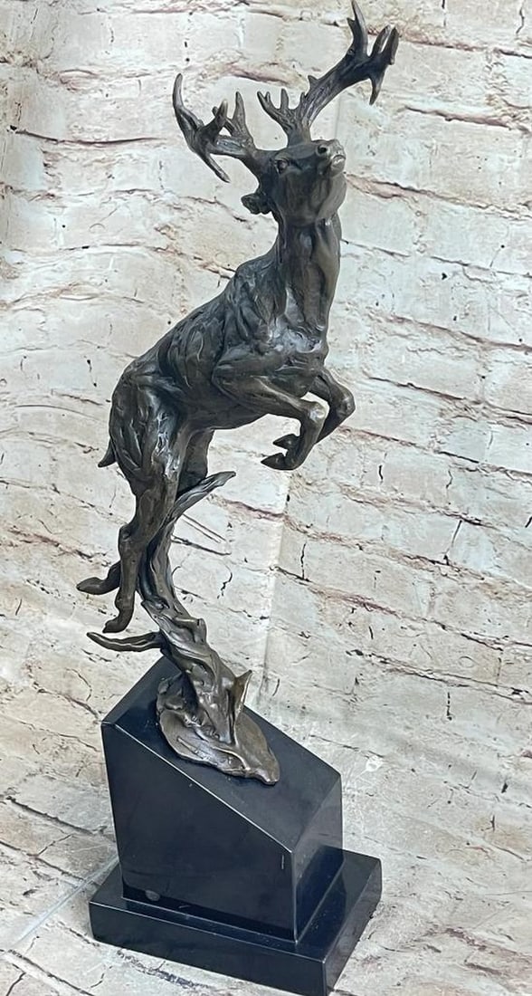 Leaping Caribou Original Bronze Statue - 21.5'' x 16'' (1 of 6)
