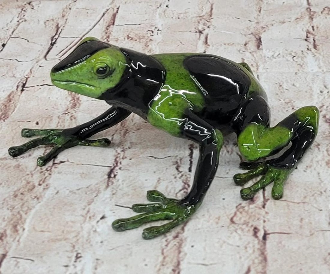Frogman Frog Original Bronze Sculpture Signed by Marius - 3.5'' x 7'': Frogman Frog Original Bronze Sculpture Signed by Marius - 3.5" x 7" Elevate your space with the exquisite craftsmanship and artistic finesse of the Frogman Frog Bronze Sculpture by Marius. Met