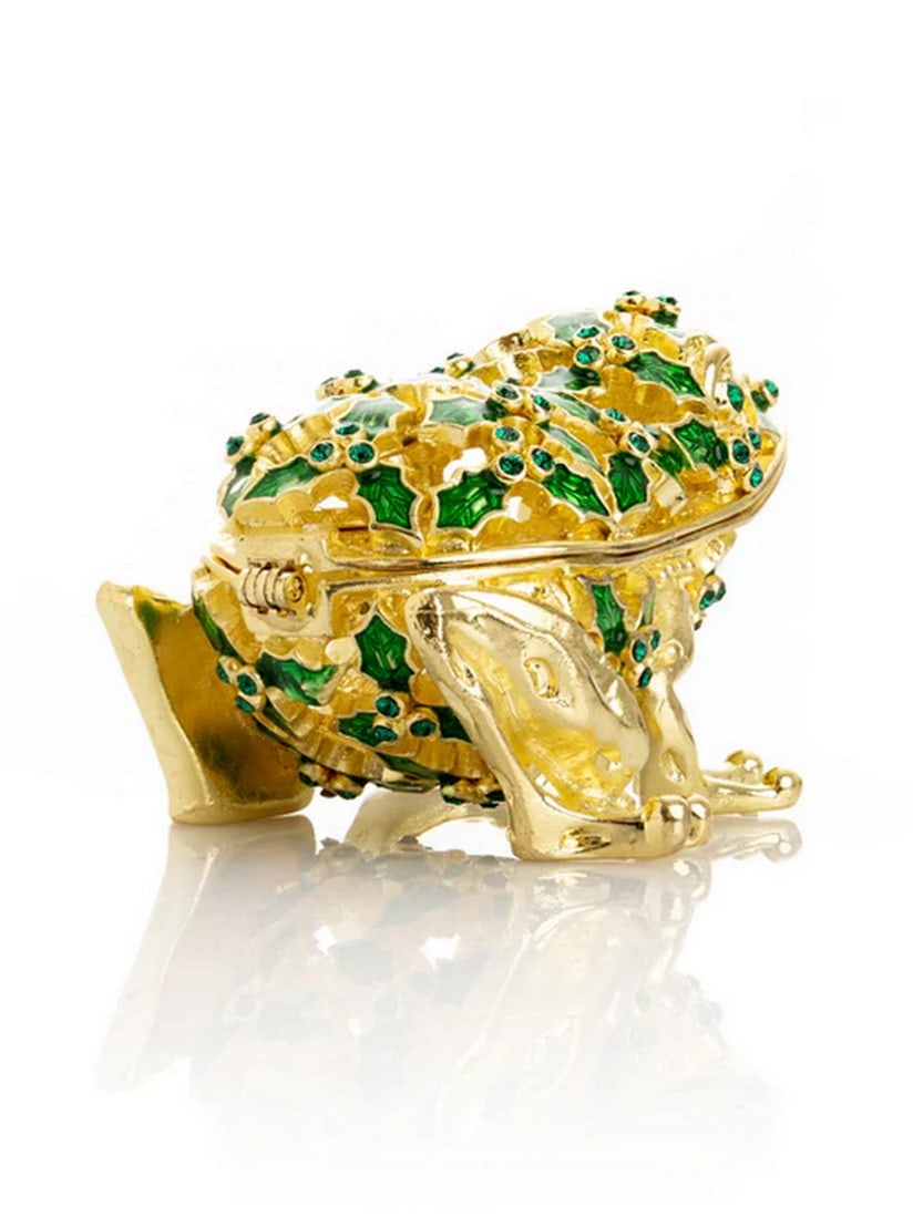 Emerald Frog Enamel Trinket Box - 5