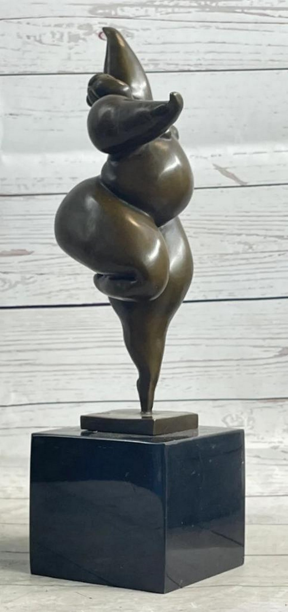 Vivid Abstraction French Original Bronze Sculpture a Modern Art Deco Masterpiece - 14'' x 5'': Vivid Abstraction French Original Bronze Sculpture a Modern Art Deco Masterpiece - 14" x 5" Presenting " Baby Got Back," an intriguing bronze sculpture paying homage to the esteemed artist