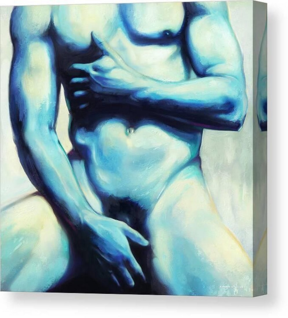 Male Nude Study Canvas Print Wall Art: Male Nude Study Canvas Print Wall Art This canvas print features Male Nude Study by Simon Sturge, exploring the human form through expressive brushwork, layered textures, and tonal depth. The