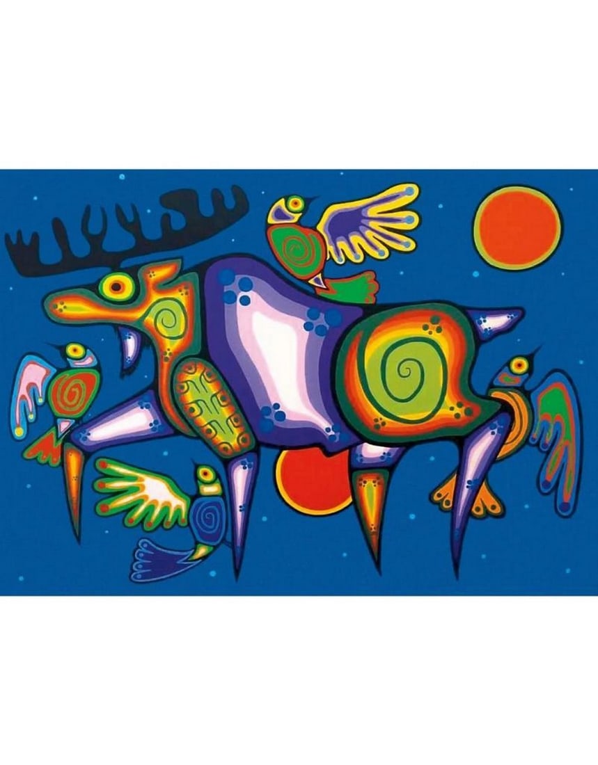 12'' x 14'' Framed Art Print by Jim Oskineegish Spirit Moose (1 of 1)