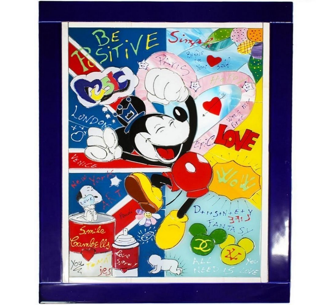Mickey Mouse Pop Art Murano Glass Wall Decor (1 of 5)