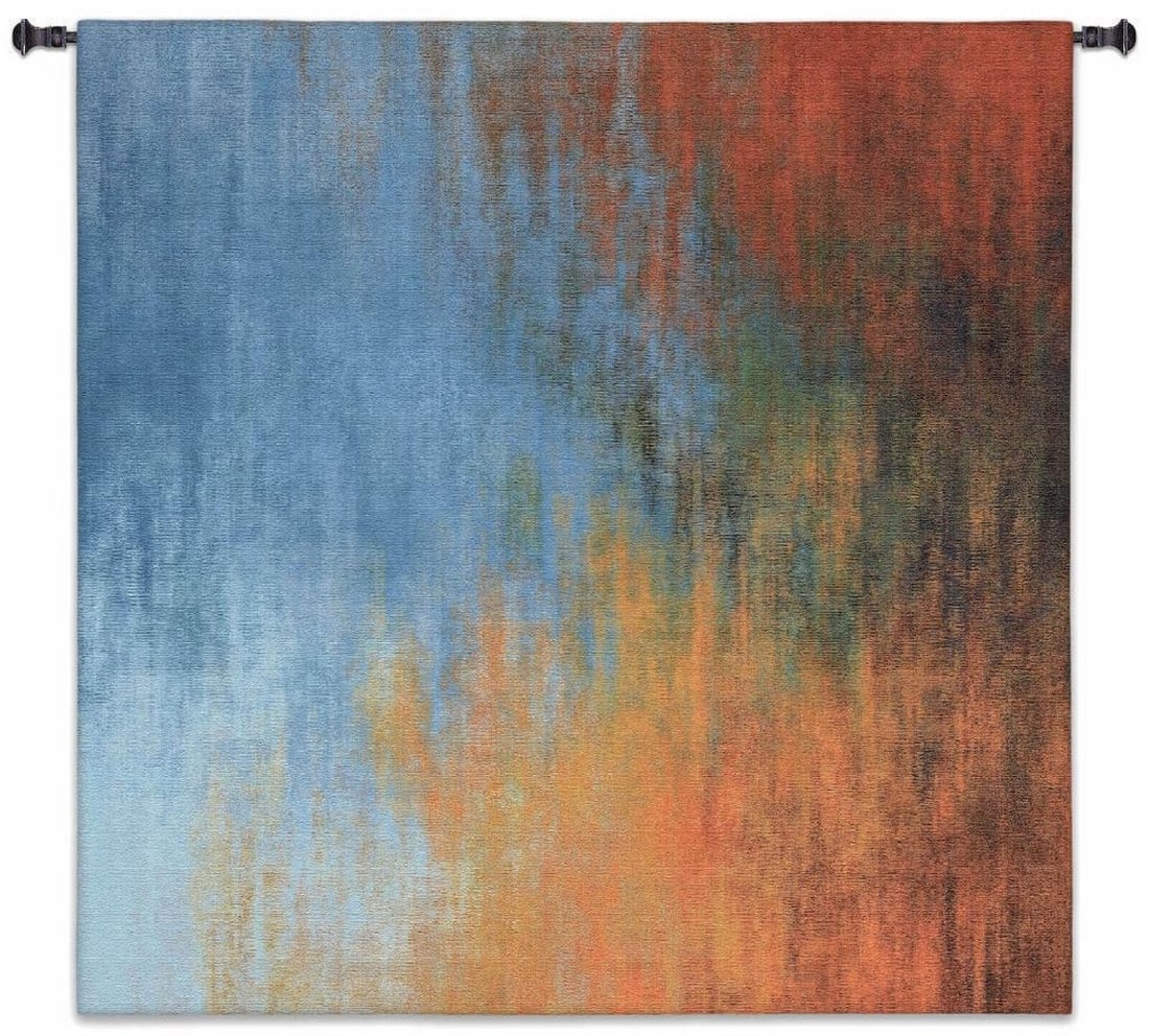 Continuum Modern Abstract Square Wall Tapestry: Continuum Modern Abstract Square Wall Tapestry This stunning square tapestry showcases a bold modern abstract design, featuring layered color, flowing motion, and expressive visual depth to create a