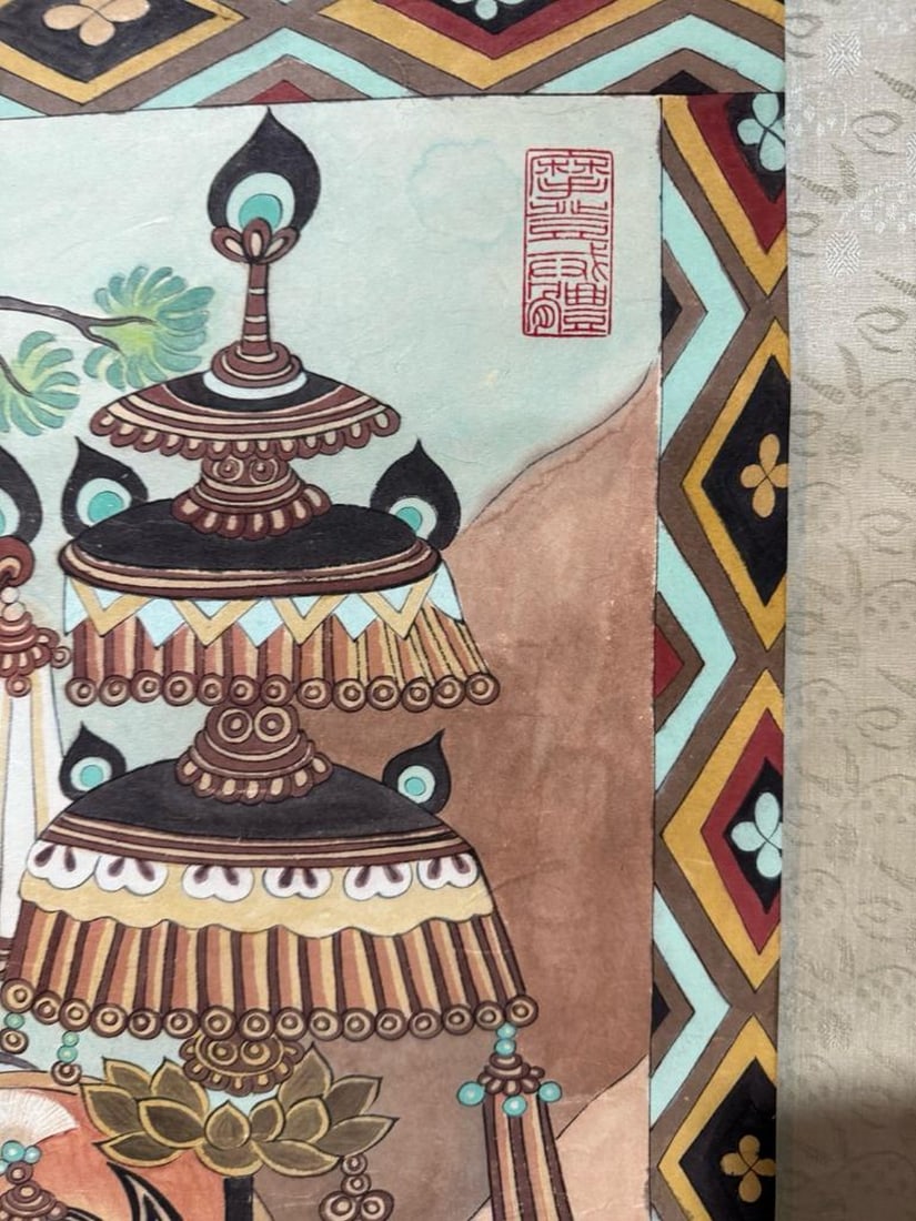 Celestial Assembly Inspired Scroll Painting by Zhang Daqian - 4
