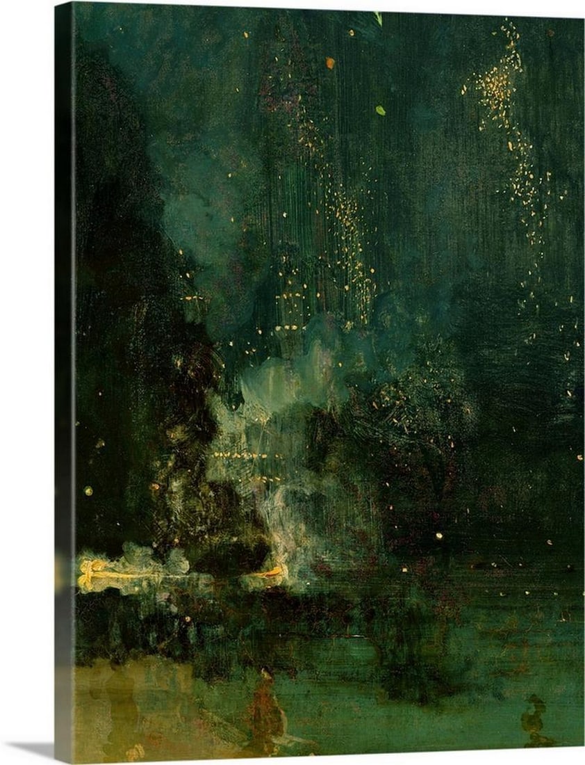 Nocturne in Black and Gold, the Falling Rocket Canvas Reproduction - 24" x 32" (1 of 2)