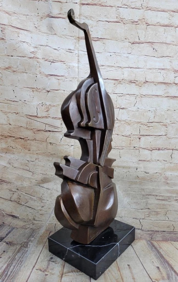 A Collectible Ode to the Exquisite Cello Bronze Sculpture - 17" x 6": A Collectible Ode to the Exquisite Cello Bronze Sculpture - 17" x 6" This Inspired Salvador Dali's creation of Guitar marked a significant departure from conventional sculptural practices,