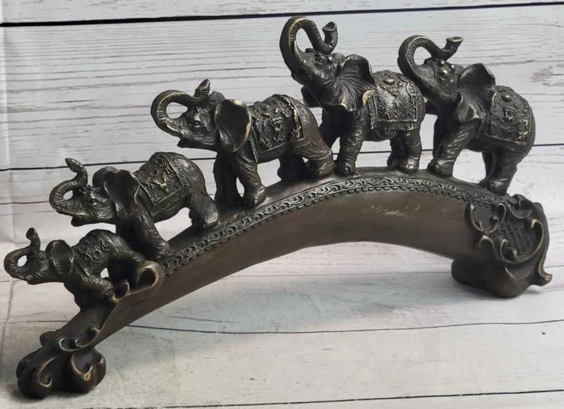 Triumphant Crossing Elephants on the Bridge Bronze Sculpture (1 of 6)