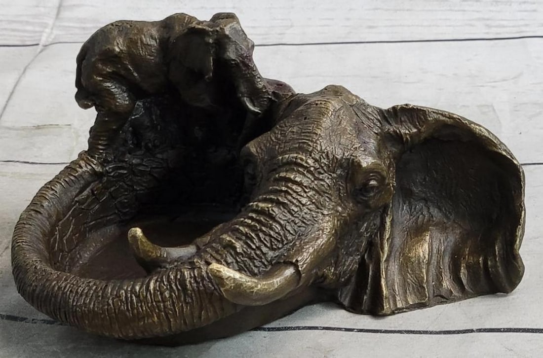 Circle of Wisdom: Elephant Bronze Ashtray Dish (1 of 6)