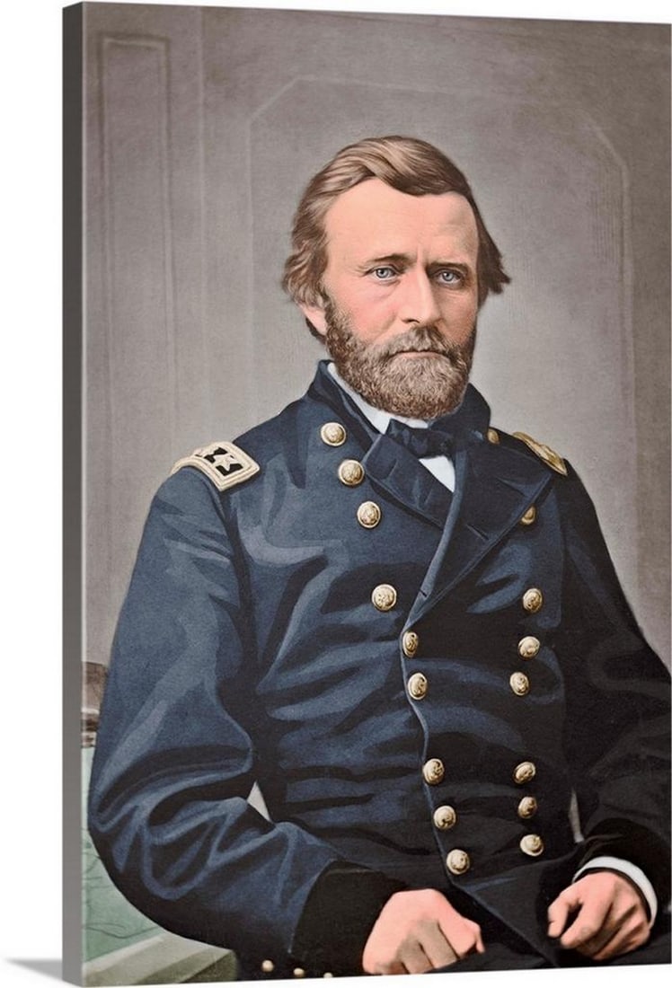 Digitally Restored Canvas Reproduction – General Ulysses S. Grant – 16" × 24": Digitally Restored Canvas Reproduction – General Ulysses S. Grant – 16" × 24" This canvas reproduction features a digitally restored and colorized print of General Ulysses S. Grant of