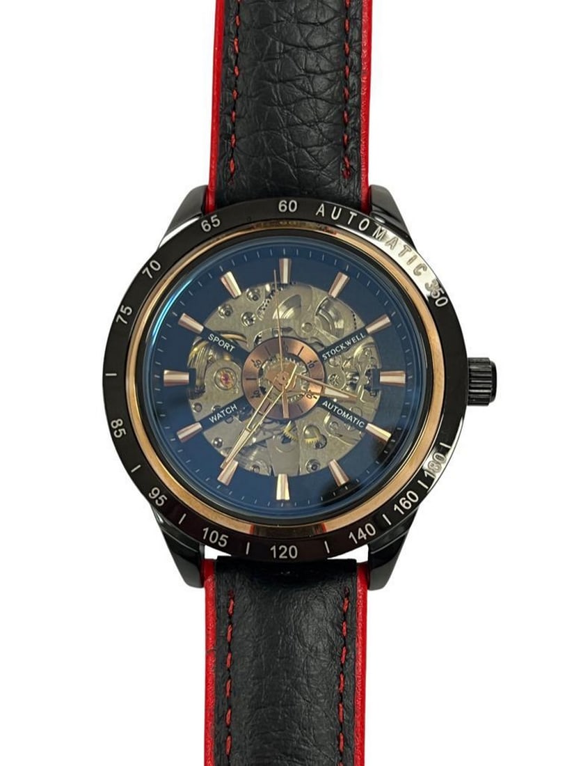 Men's Stockwell Automatic RACING Watch With Genuine Leather Strap & Gift Box (1 of 2)