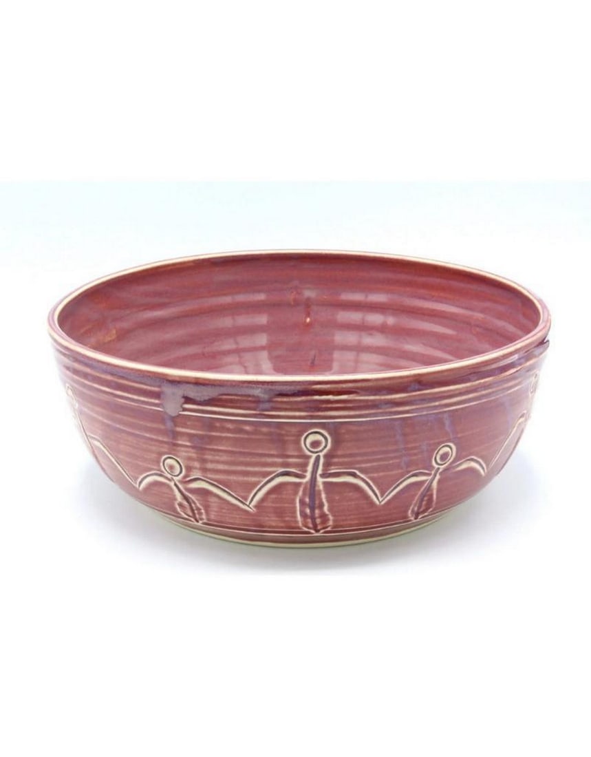Rose Ceramic XL Friendship Bowl: Rose Ceramic XL Friendship Bowl The Friendship Bowl is a thoughtful gift that nourishes the soul. Designed to honor the tradition of sharing meals with loved ones, its depiction of a circle of