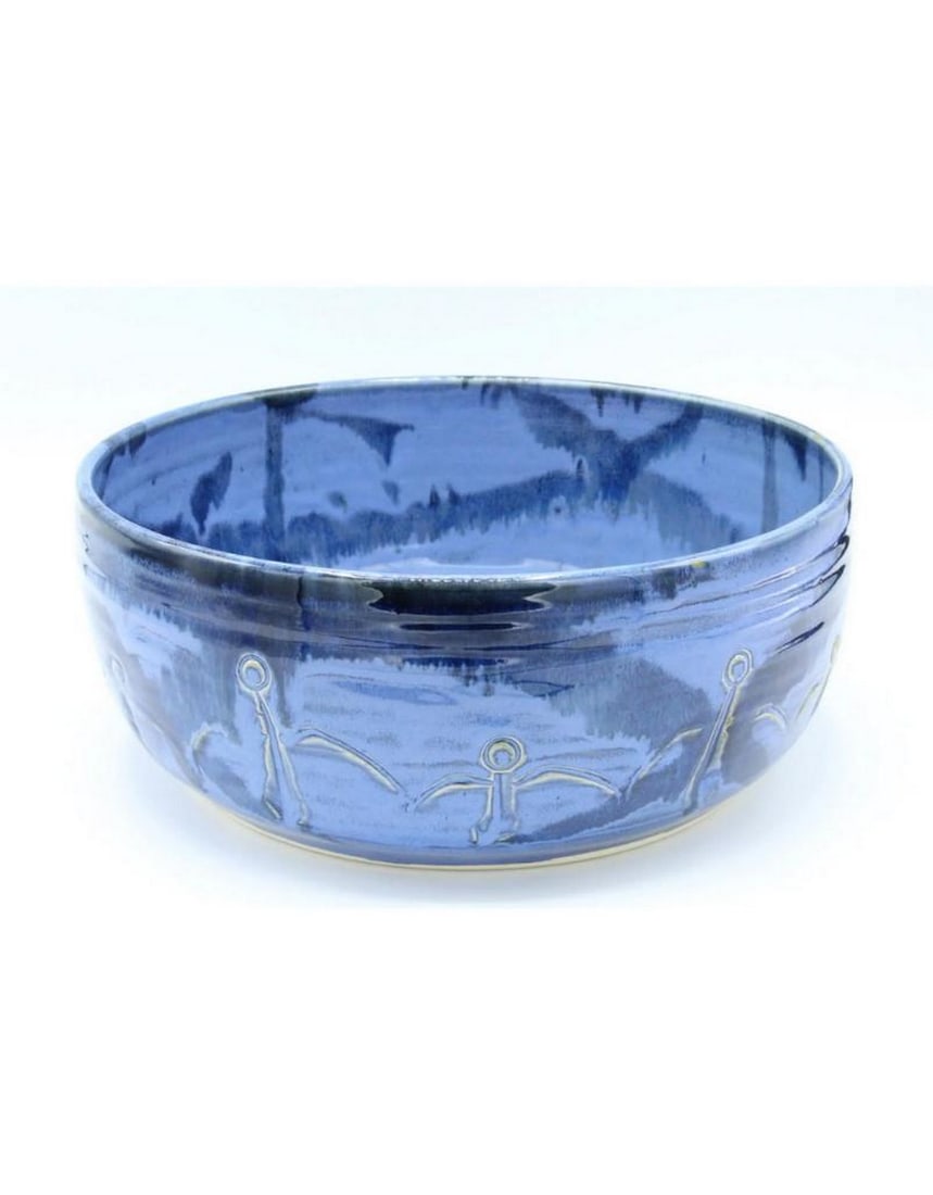 Blue Ceramic XL Friendship Bowl: Blue Ceramic XL Friendship Bowl The Friendship Bowl is a thoughtful gift that nourishes the soul. Designed to honor the tradition of sharing meals with loved ones, its depiction of a circle of