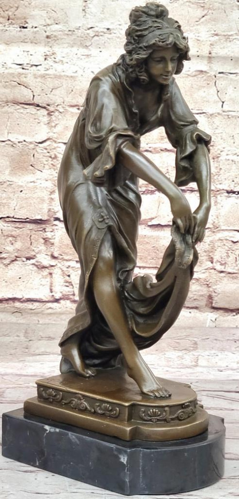 Shawl Dancer Inspired Bronze Sculpture Signed by C.J.R. Colinet on Marble Base - 12.5" x 6": Shawl Dancer Inspired Bronze Sculpture Signed by C.J.R. Colinet on Marble Base - 12.5" x 6" Immerse yourself in the epitome of Art Deco elegance with "Elegance in Motion," an exception