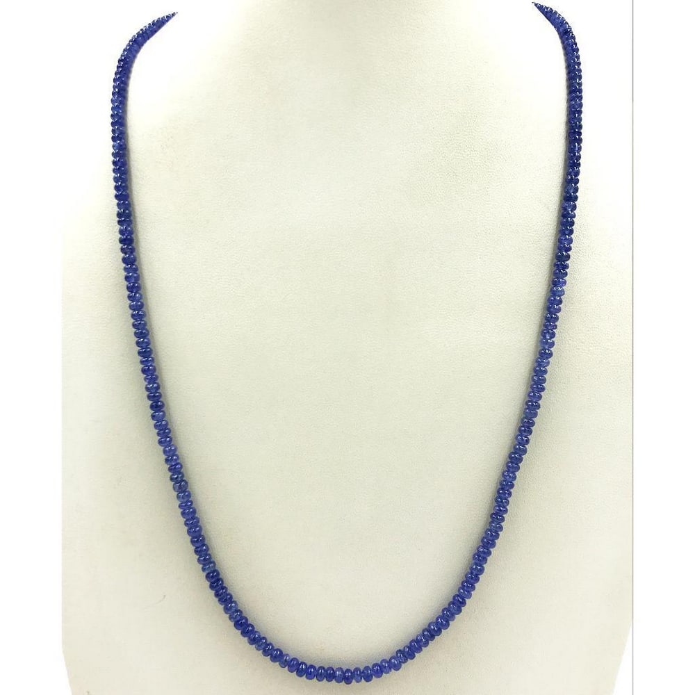 Single Strand Sapphire Plain 3.8mm Bead Necklace: Single Strand Sapphire Plain 3.5mm Bead Necklace Bead Diameter: 3.5mm - 4mm Necklace Length: 46cm Weight in Carats: 74.25 View Photos For Further Details