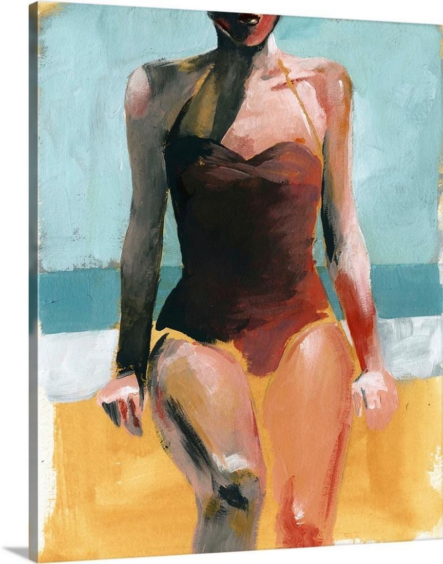 Retro Swim Canvas Print by Jennifer Paxton Parker: Retro Swim Canvas Print by Jennifer Paxton Parker Canvas print featuring “Retro Swim” by Jennifer Paxton Parker, an artist known for her intuitive and romantic approach to painting, blending v