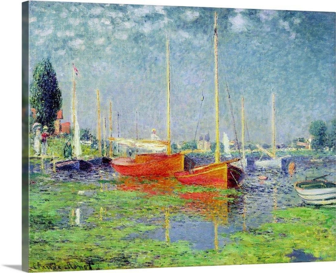 Argenteuil, c.1872 Canvas Reproduction: Argenteuil, c.1872 Canvas Reproduction Bring the serenity of Claude Monet’s Argenteuil to your space, a luminous scene depicting boats drifting gently on calm waters under a soft summer sky. This ca