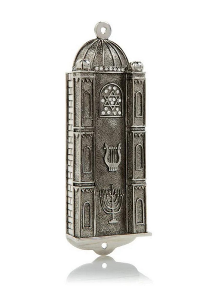 Silver Judaica-Style Mezuzah: Silver Judaica-Style Mezuzah Add modern sophistication to your home with this Silver Judaica-Style Mezuzah — where classic tradition meets elegant design. Meticulously crafted and plated with 925 si